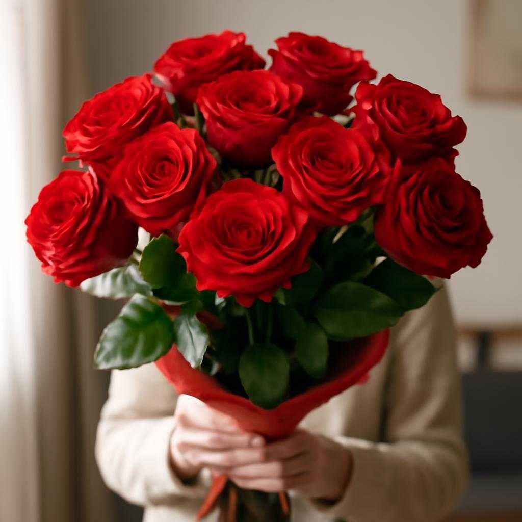 Роскошный букет ко дню влюблённых