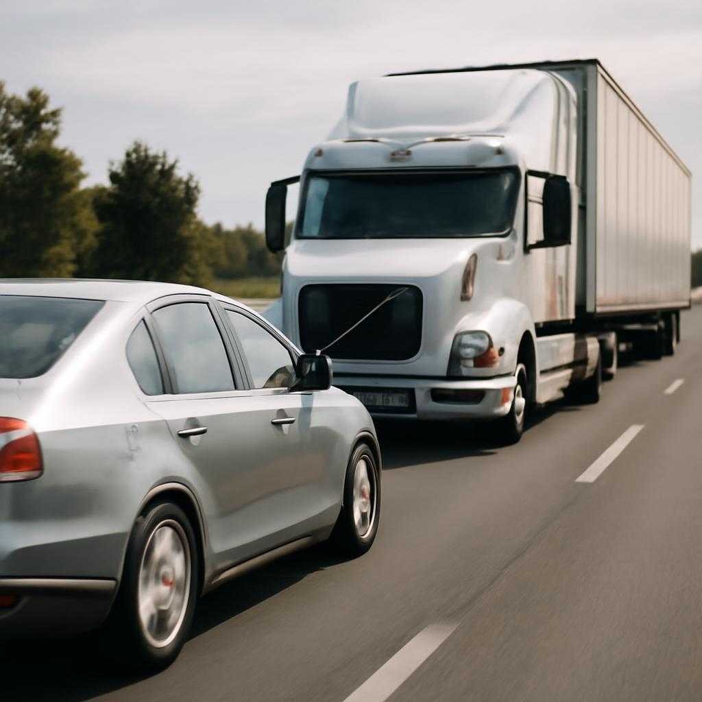 Хирургический обгон фуры на тесной трассе