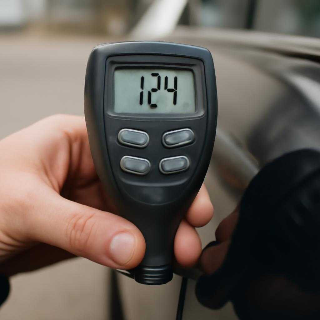 Толщиномер лакокрасочного покрытия при осмотре автомобиля